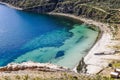 Beach on the Isla del Sol on Lake Titicaca in Bolivia Royalty Free Stock Photo