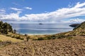 Beach on the Isla del Sol on Lake Titicaca in Bolivia Royalty Free Stock Photo