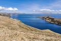 Beach on the Isla del Sol on Lake Titicaca in Bolivia Royalty Free Stock Photo