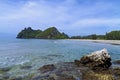 Beach island idyllic with blue sea at Baan Koh Teap