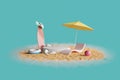 beach island vibe summer sun hot sea surf ball umbrella sun chair lifering enjoy relax vacation holiday travel display and podium. Royalty Free Stock Photo