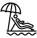 Beach Isolated Vector Icon which can easily modify or edit Royalty Free Stock Photo