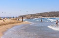 Beach on the isthmus Prasonisi. Rhodes Island