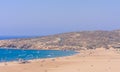 Beach on the isthmus Prasonisi. Rhodes Island.