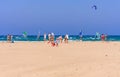 Beach on the isthmus Prasonisi. Rhodes Island. Greece