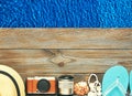 Beach items at pool Royalty Free Stock Photo