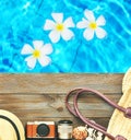 Beach items at pool Royalty Free Stock Photo