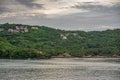 Beach and its resorts on east shore bay, Zihuatanejo, Mexico Royalty Free Stock Photo