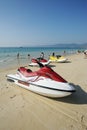 Beach with jet-ski Royalty Free Stock Photo