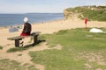 The beach and the Jurassic South West Coast Path, Dorset England