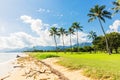 Beach at Kualoa Regional Park in Oahu, Hawaii Royalty Free Stock Photo