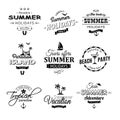 Beach labels set on white Royalty Free Stock Photo