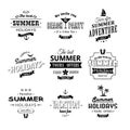 Beach labels set on white Royalty Free Stock Photo