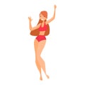 Beach Lady flat icon. Colored vector element from beach people collection. Creative Beach Lady icon for web design Royalty Free Stock Photo