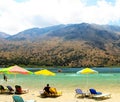 Beach of Lake Kournas. Crete. Greece. Royalty Free Stock Photo