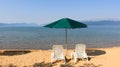 Beach on a Lake Prespa, Macedonia Royalty Free Stock Photo