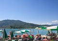 Beach on Lake Worthersee. Austria Royalty Free Stock Photo