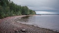 Beach and lakeshore at Lake Siljan in Dalarna, Sweden Royalty Free Stock Photo