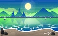 Beach landscape illustration