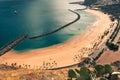 Beach Las Teresitas in Santa cruz de Tenerife north at Canary Is Royalty Free Stock Photo