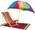 Beach Lazy Chair with Umbrella