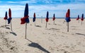 The beach of Les Planches in Deauville in Normandy in France Royalty Free Stock Photo