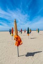 The beach of Les Planches in Deauville in Normandy in France Royalty Free Stock Photo