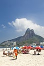 Beach life on hot sunny summer in Ipanema Rio de Janeiro Brazil portrait