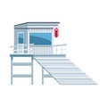 Beach lifeguard tower icon, flat design Royalty Free Stock Photo