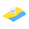 Beach with lifeguard tower icon Royalty Free Stock Photo