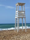 Beach lifeguard tower winter day Royalty Free Stock Photo