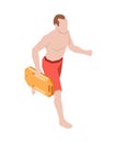 Running Male Lifeguard Composition Royalty Free Stock Photo