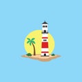 Beach lighthouse seashore view