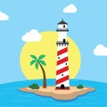 Beach lighthouse seashore view