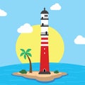 Beach lighthouse seashore view