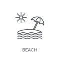 Beach linear icon. Modern outline Beach logo concept on white ba