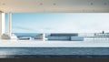 Beach living room - Beach lounge / 3D render interior Royalty Free Stock Photo