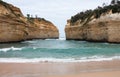 The beach at the Loch Ard Gorge at the Great Ocean Road in Australia Royalty Free Stock Photo