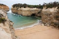 At the beach at the Loch Ard Gorge at the Great Ocean Road in Australia Royalty Free Stock Photo