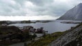 Beach on Lofoten in Unstad. Best place for Arctic surfing