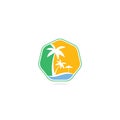Beach logo design template. summer logo designs.