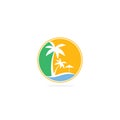 Beach logo design template. summer logo designs.