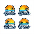 Beach Logo Design Vector Illustration