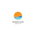 Beach logo template vector