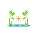 Beach logo template vector