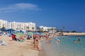 Beach with a lot of people in Cyprus, Protaras
