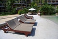 Beach lounge chairs Royalty Free Stock Photo