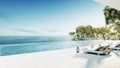 Beach lounge / 3D render interior Royalty Free Stock Photo