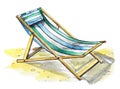 Watercolor beach lounger