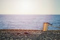 Beach lounger on the beach